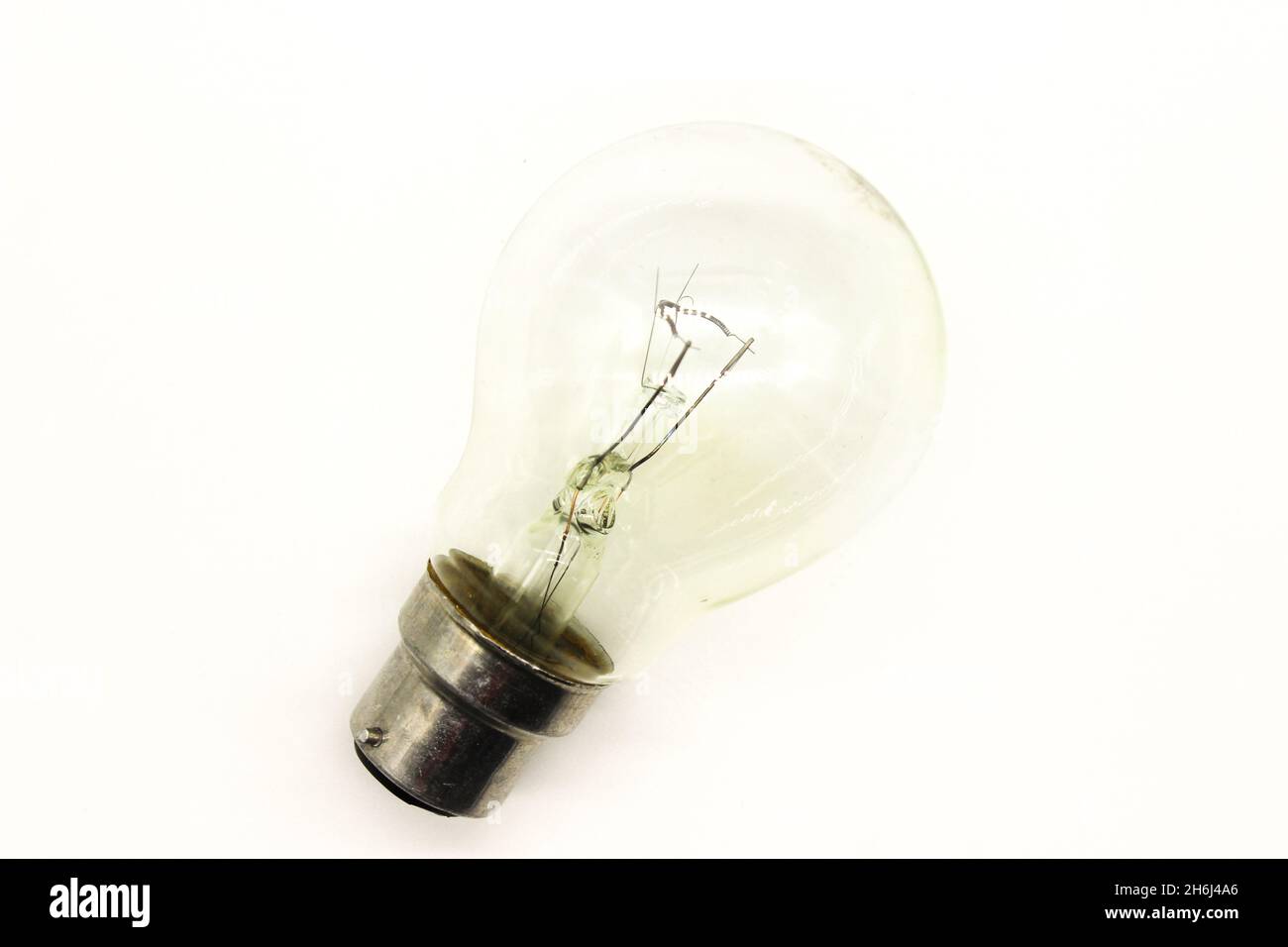 light bulb on white background with selective focus Stock Photo