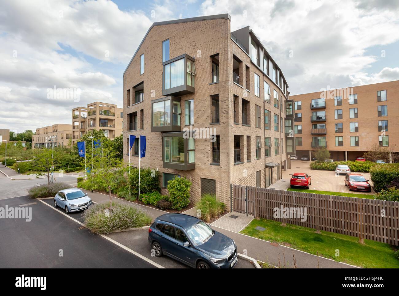 Cambridge, England Aug 6 2019 Modern City Apartment exterior