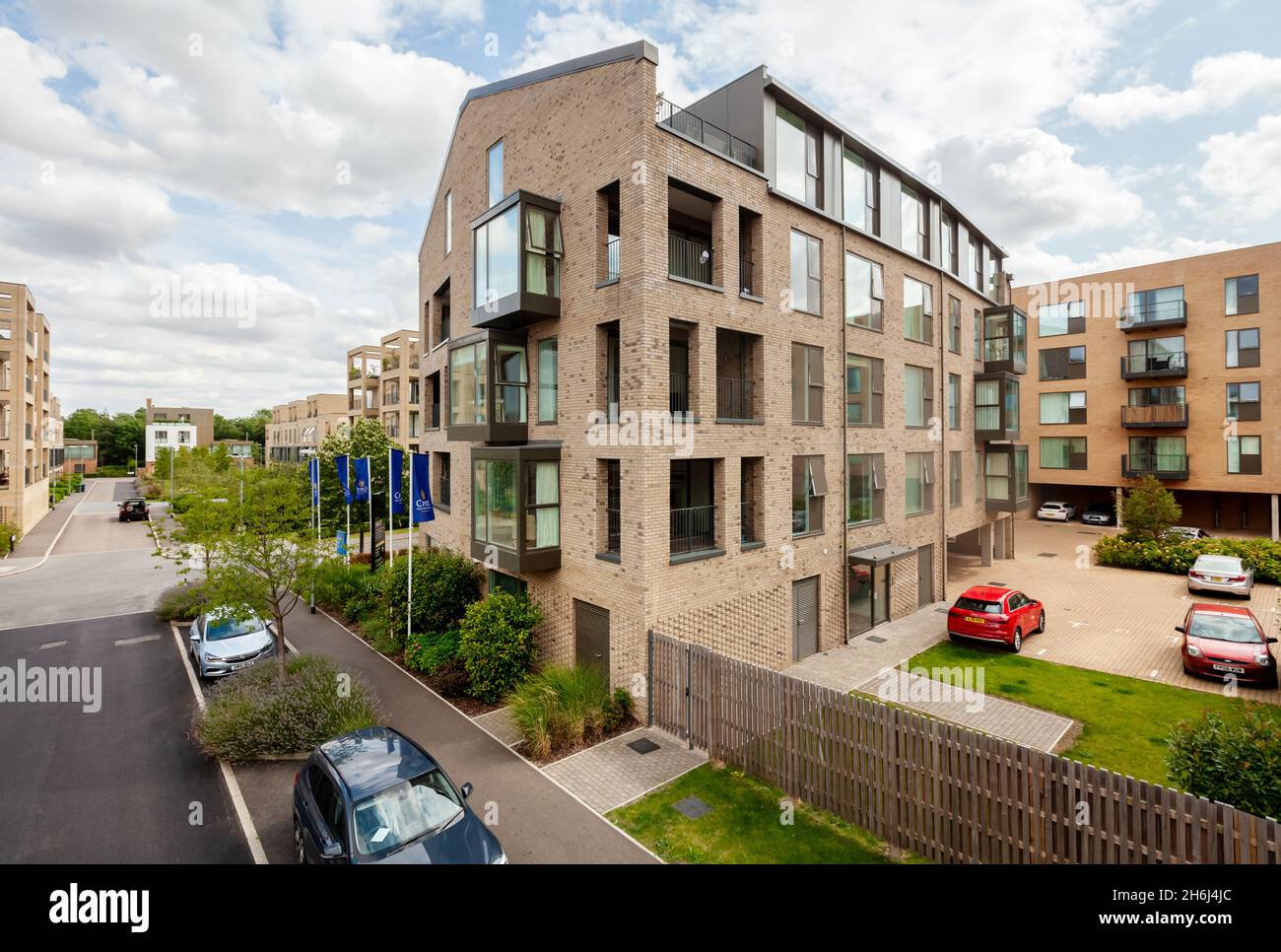 Cambridge, England Aug 6 2019 Modern City Apartment exterior