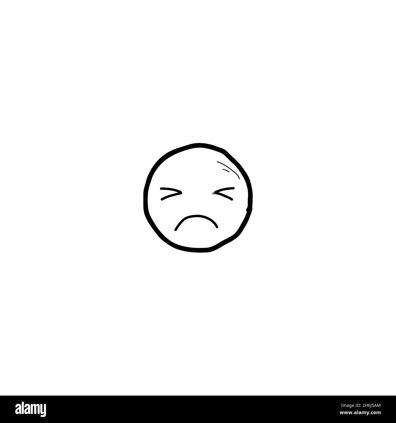 Emoticon sad unhappy face Black and White Stock Photos & Images - Alamy