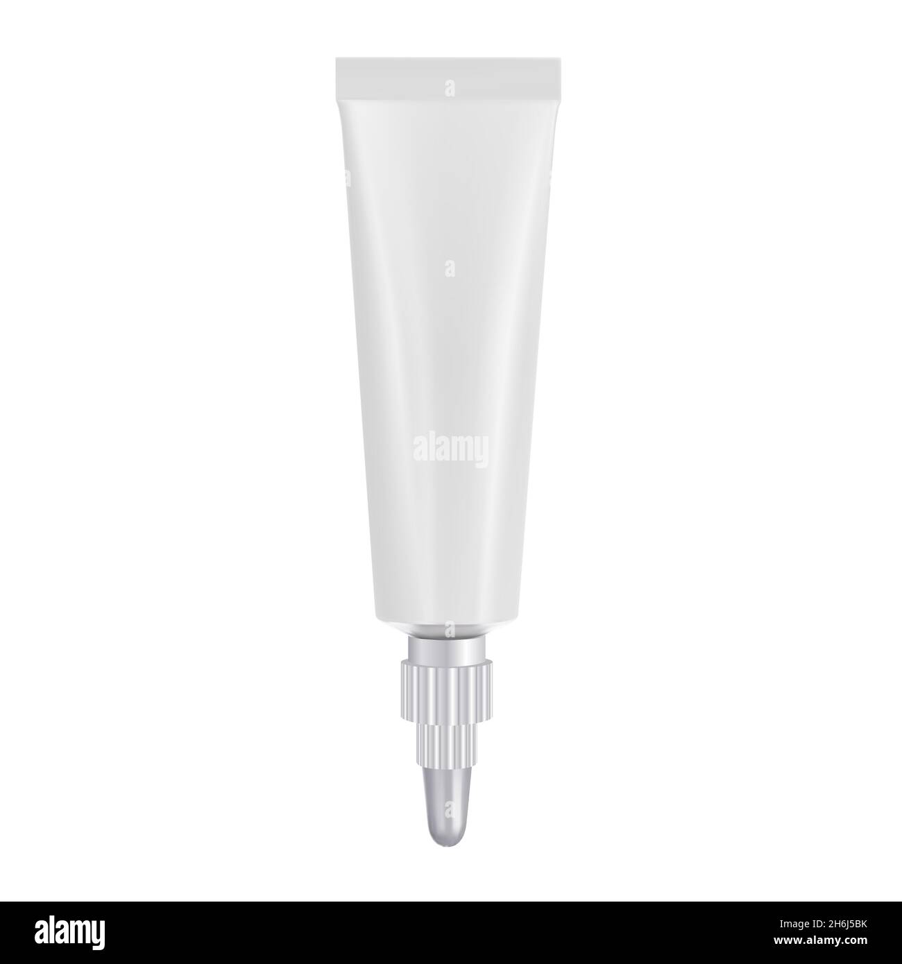 Eye serum tube. Super glue gel packaging mockup. Nozzle ointment needle container. Cyanoacrylate