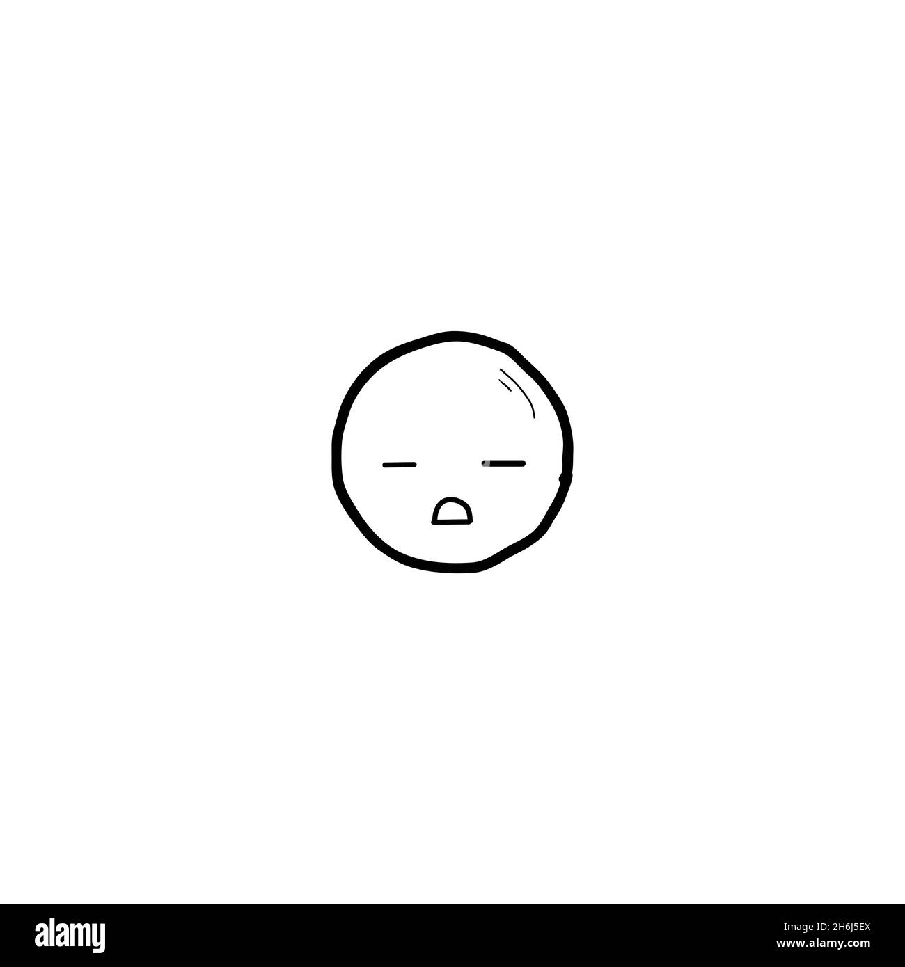 Confuse Hand Drawn Doodle Emoji Stock Vector Image Art Alamy