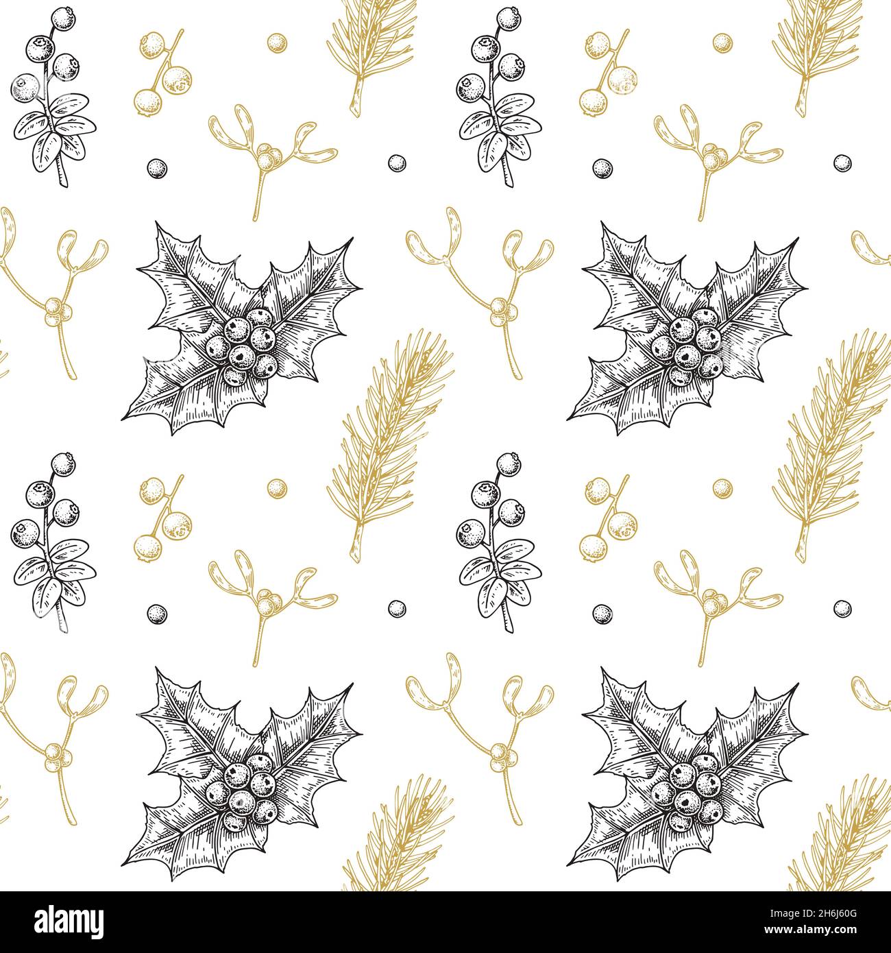 Pattern of Christmas sprigs of mistletoe on white background. Winter  holiday theme. suitable for postcards, posters, web pages and textiles  Stock Photo - Alamy