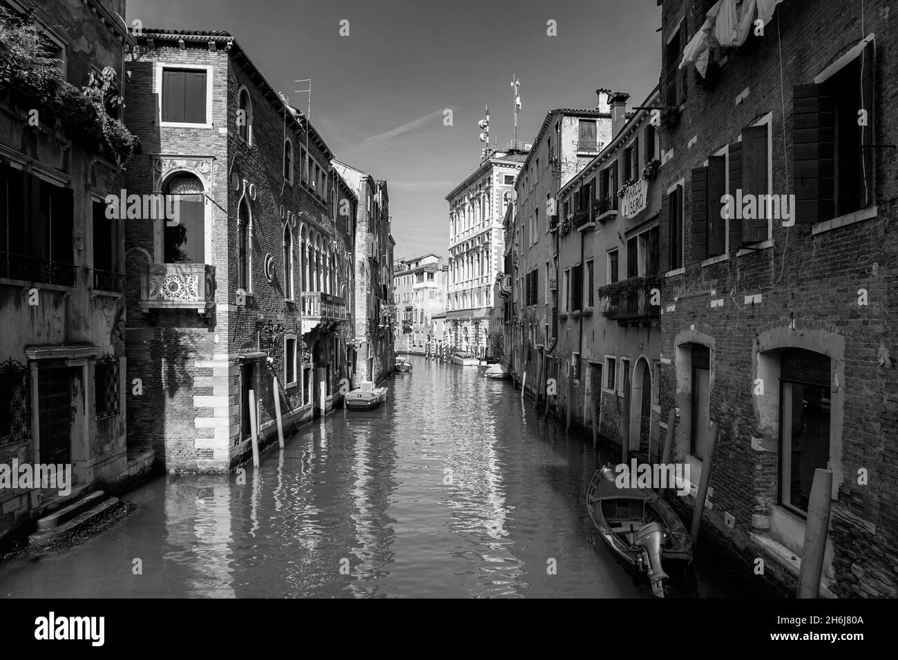 Venice, Italy - 15 October, 2021: narrow canals in the old city center of Venice Stock Photo