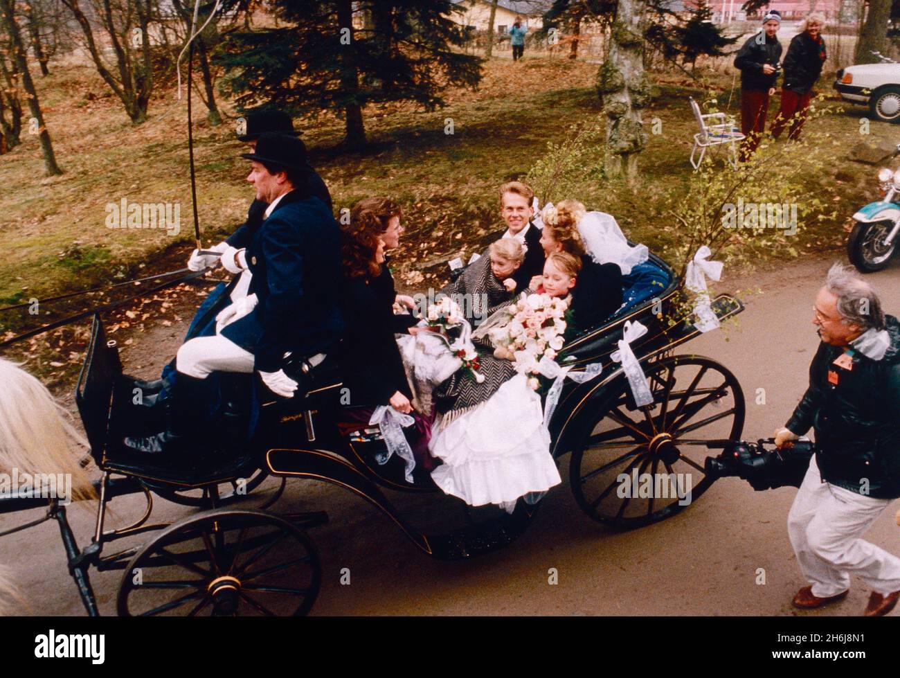 Swedish tennis player Stefan Edberg and wife at their marriage
