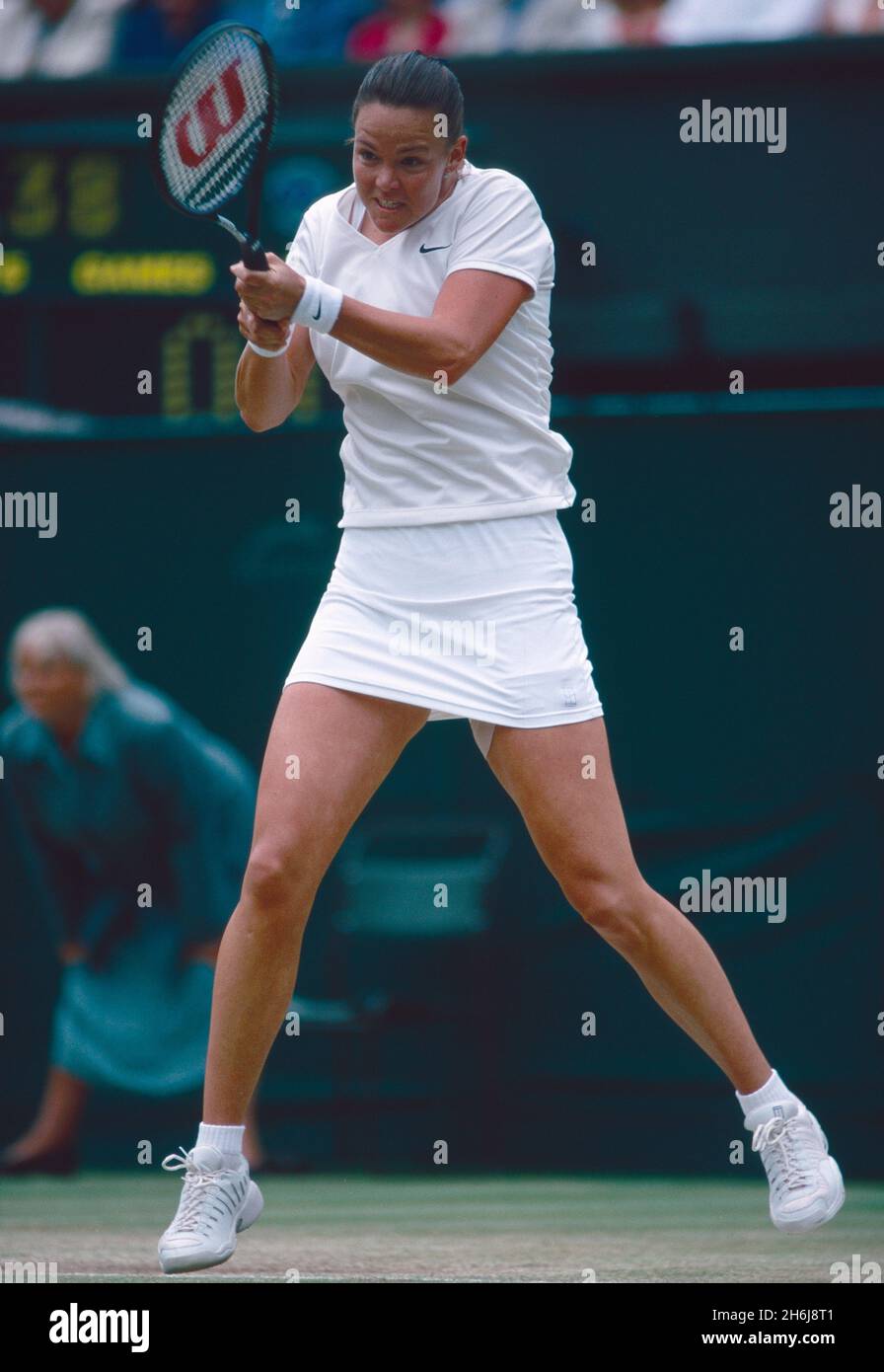 American tennis player Lindsay Davenport, Wimbledon, UK 2000 Stock Photo