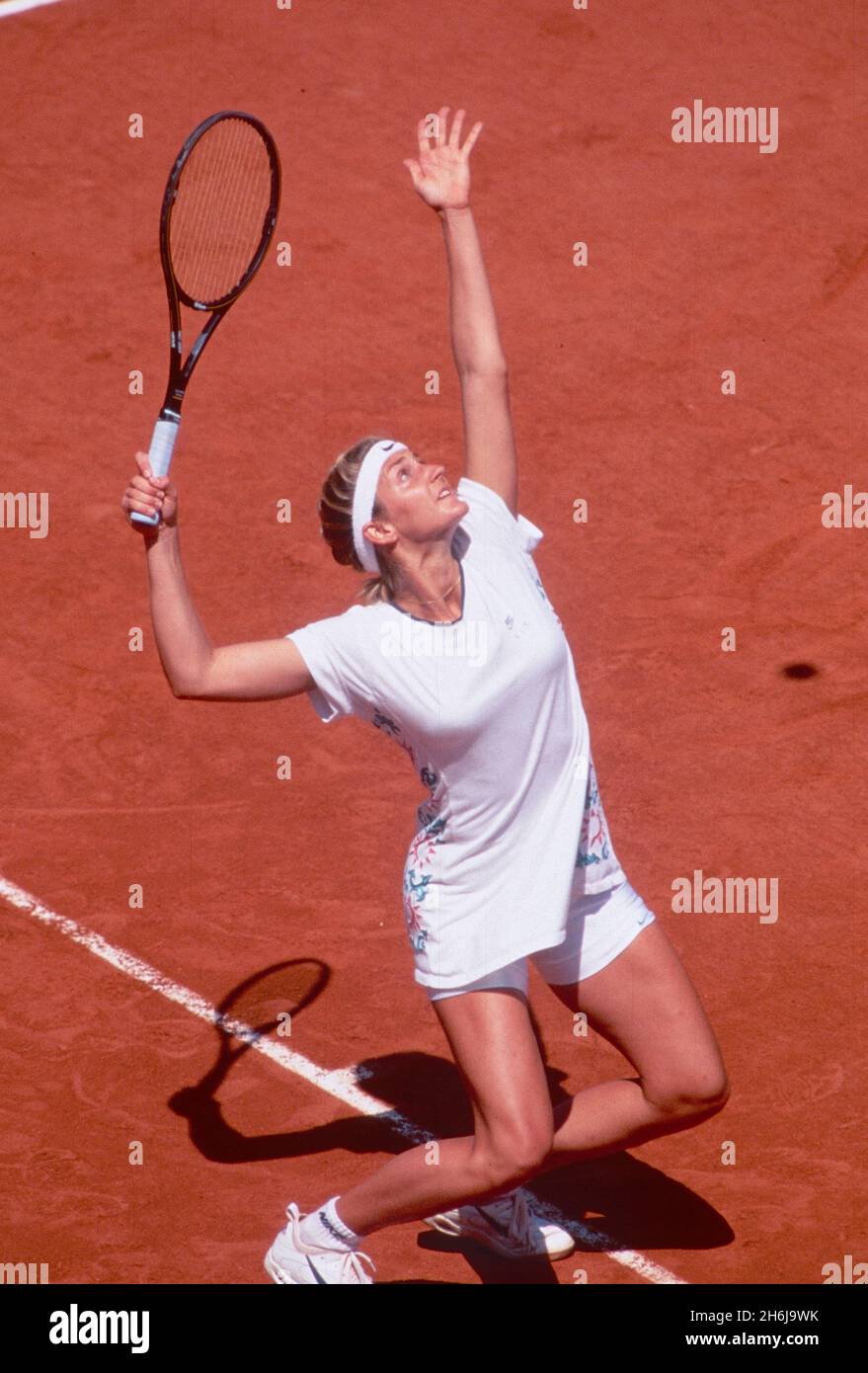 Canadian-American-French tennis player Mary Pierce at the French Open, Roland Garros, France, 1994 Stock Photo