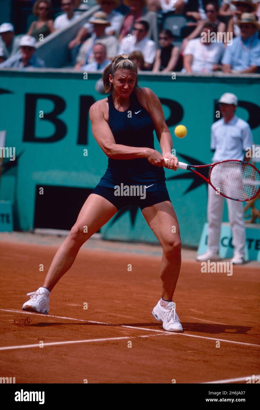 Canadian-American-French tennis player Mary Pierce at the French Open, Roland Garros, France, 1990s Stock Photo