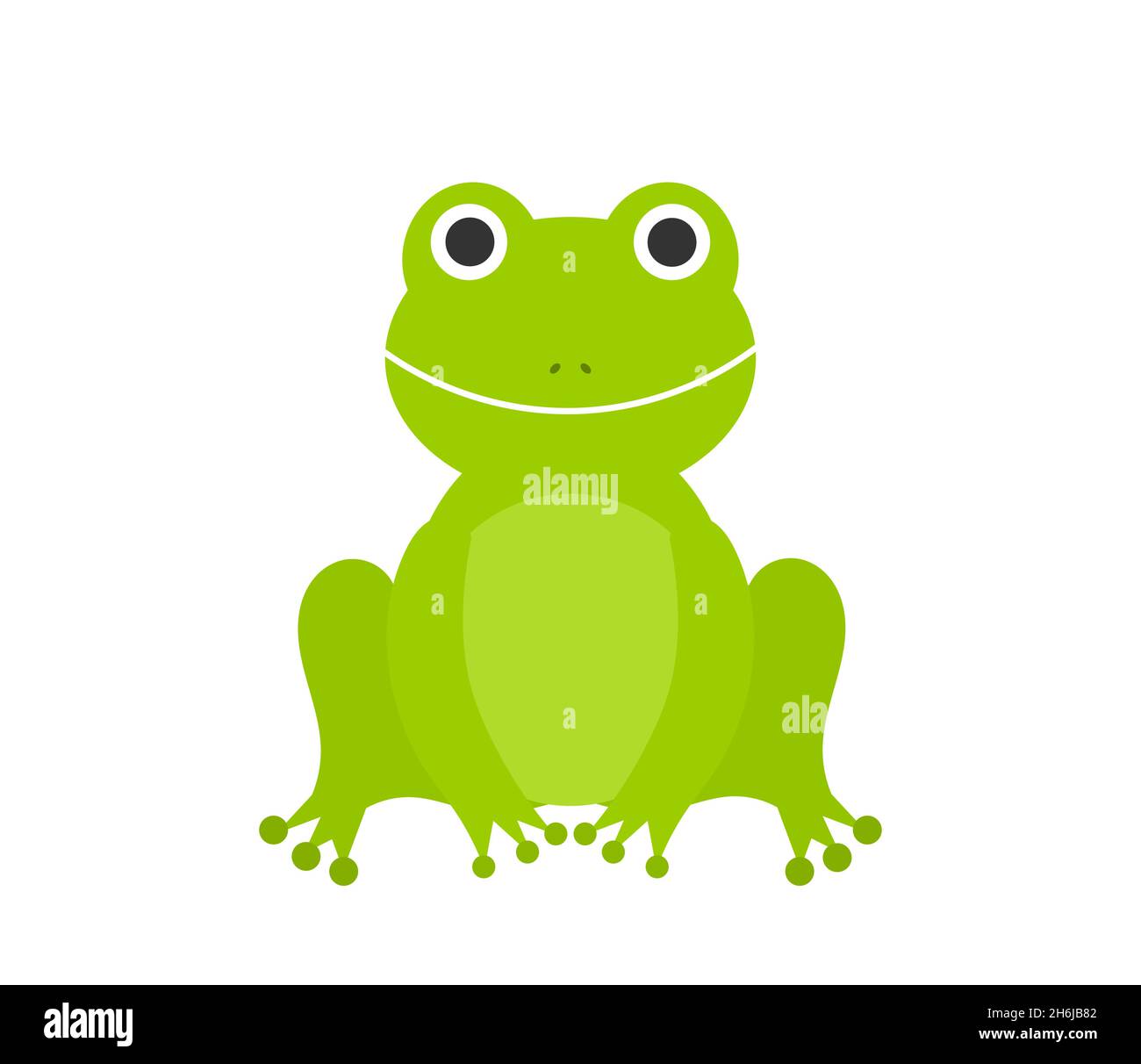 Cute green frog sitting. Vector illustration Stock Vector Image & Art ...