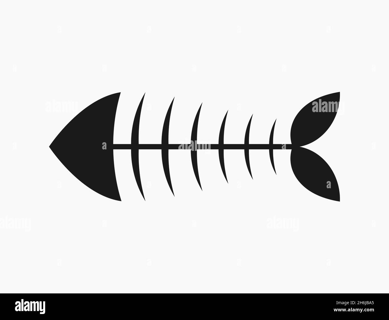 Fishbone icon. Black fish bone vector illustration Stock Vector Image