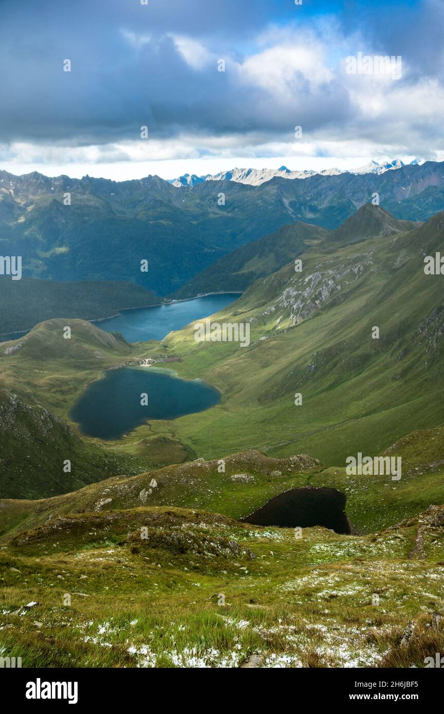 heatshaped lake Lago di Tom and Lago di Ritom in Val Piora, Ticino ...