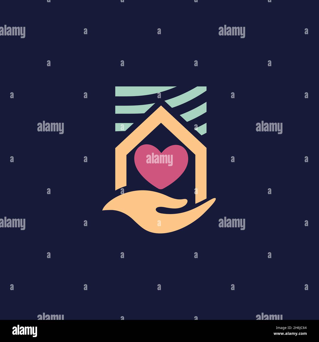 Home care, nursing home logo template. Vector illustration Stock Vector