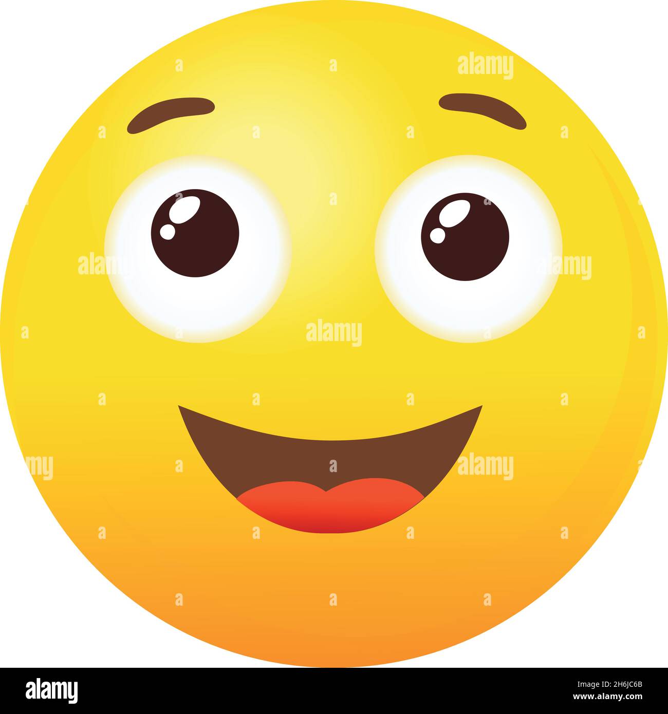 Emoji Pleasantly surprised. Emoticon reaction icon vector isolated on ...