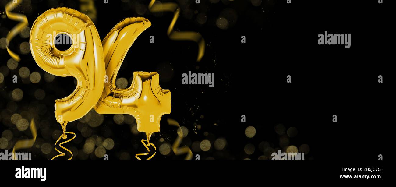 Golden balloons with copy space - Number 94 Stock Photo - Alamy
