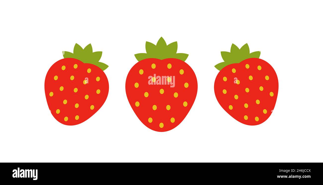 Red strawberry fruits icons isolated. Vector illustration Stock Vector ...