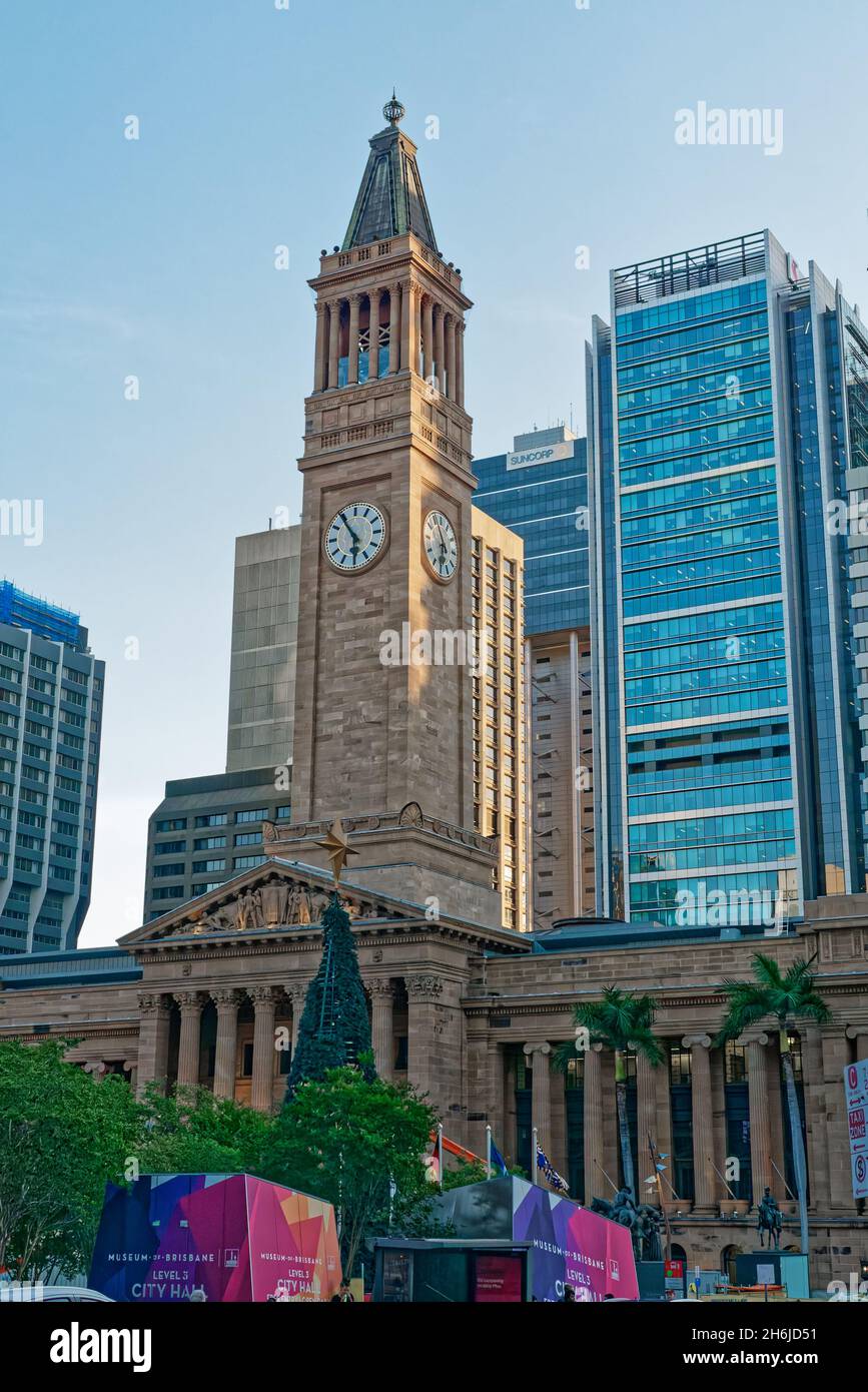 City Hall Clock Tower, Brisbane Stock Photo Alamy