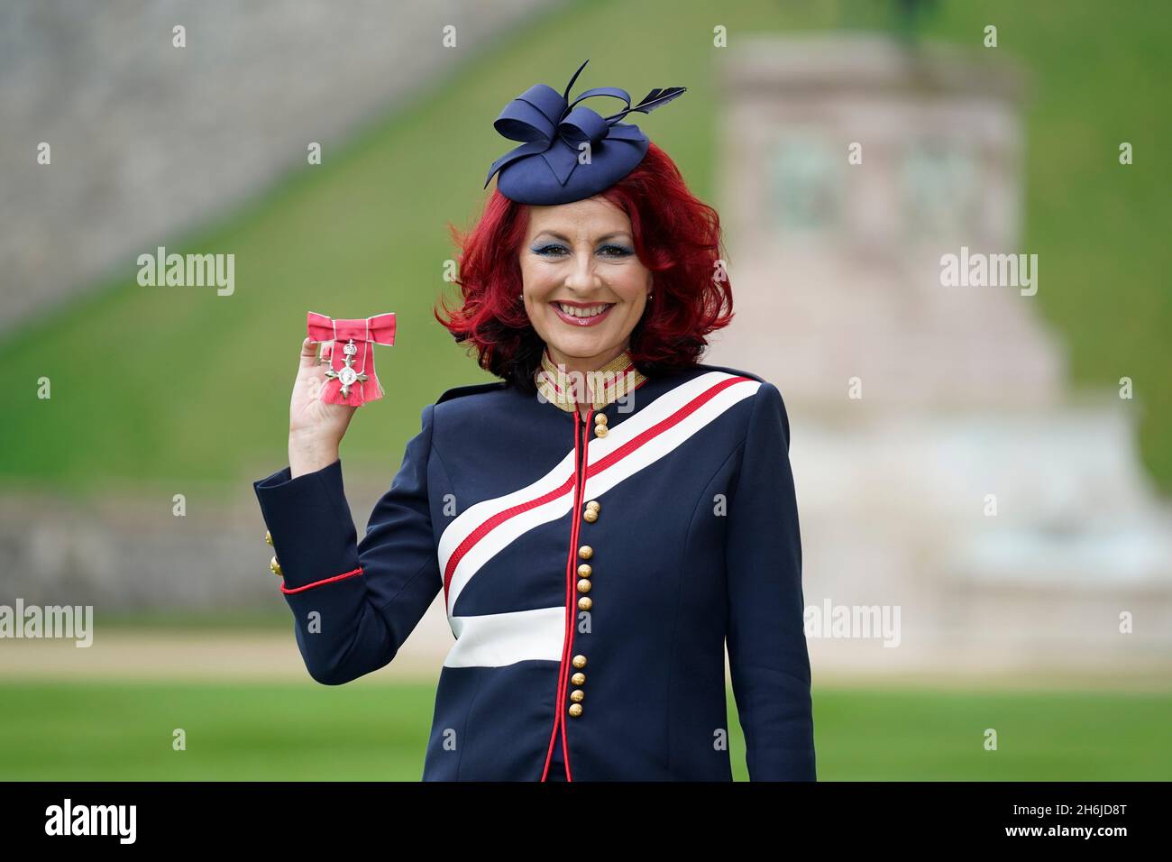 Mrs Caroline Grant from London with her MBE (Member of the Order of the