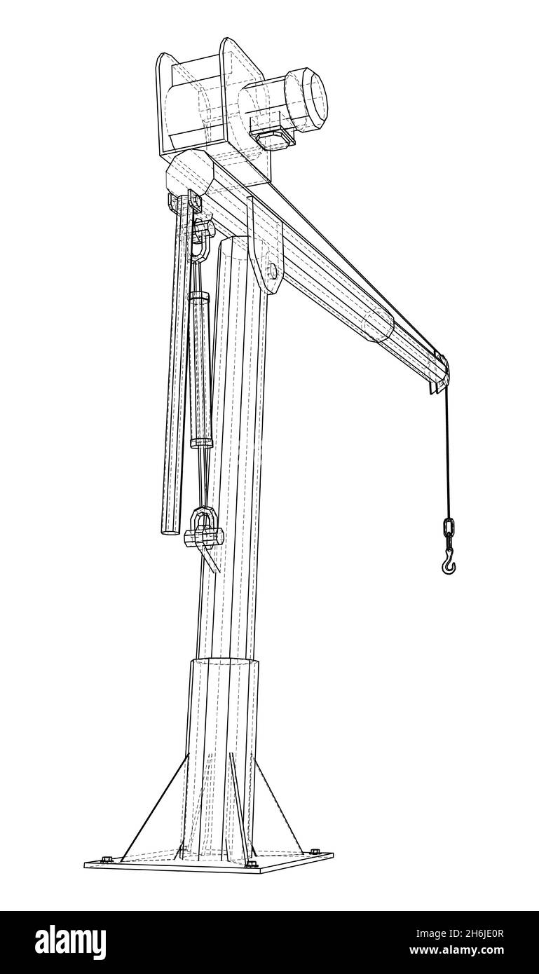 Davit or crane for boat. 3d illustration Stock Photo Alamy