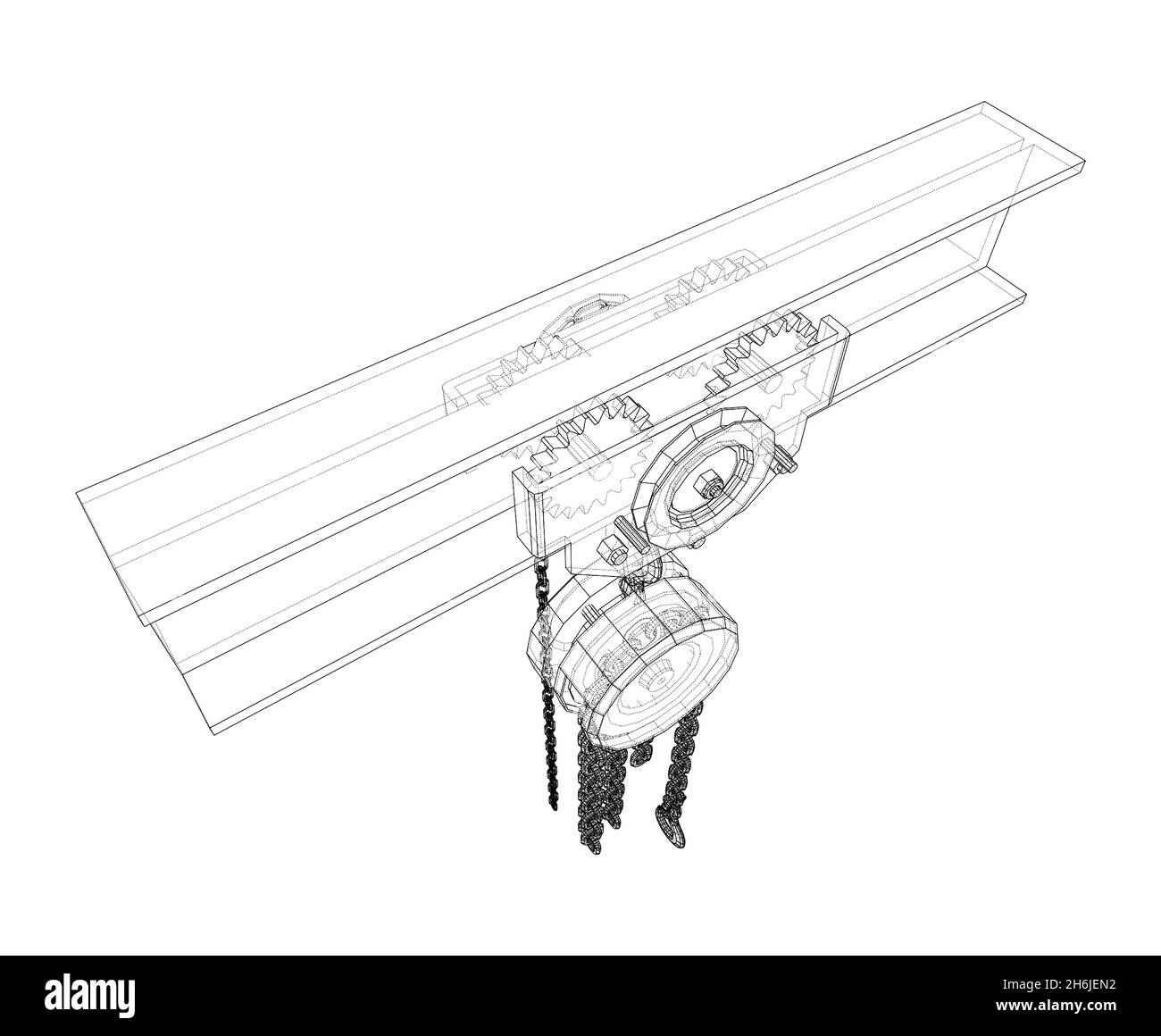 A Hoist on the beam. 3d illustration Stock Photo Alamy