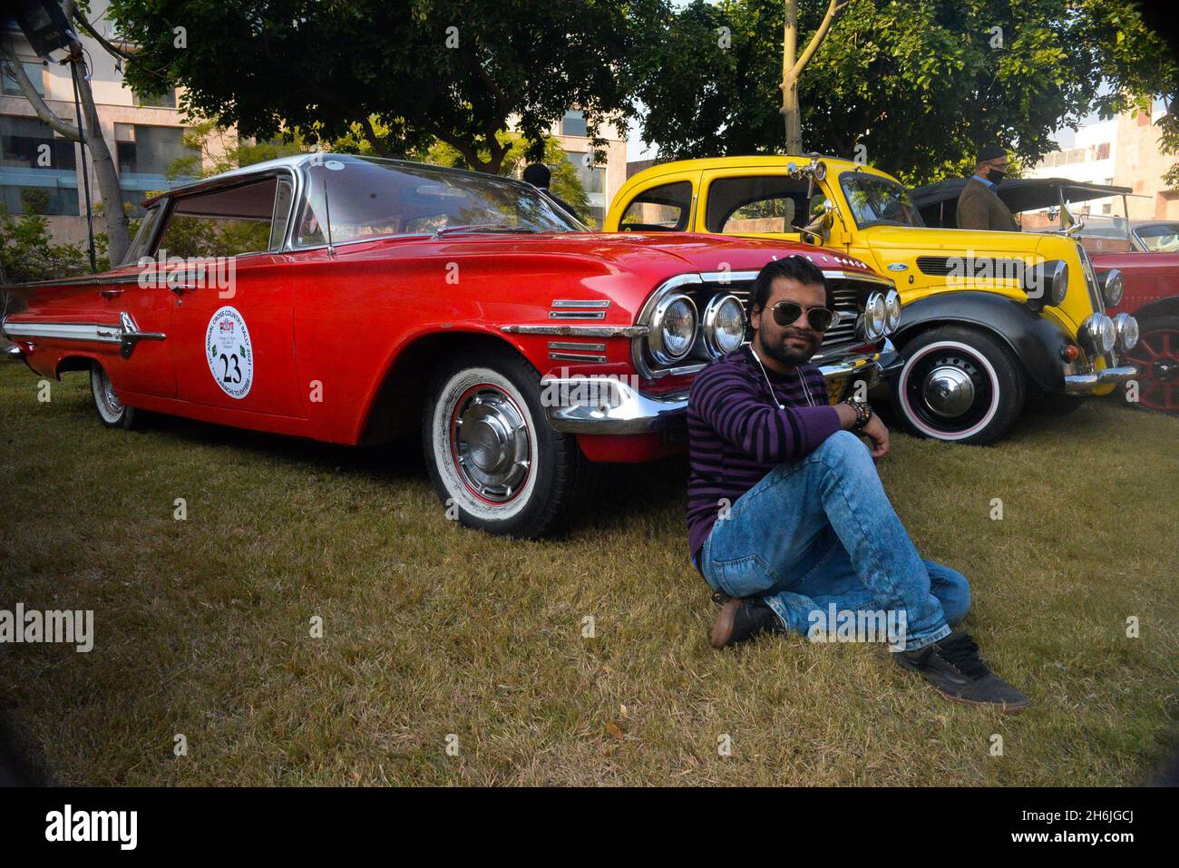 intage cars are on display during a show organized by the Vintage and Classic Car Club of Pakistan in Islamabad, Pakistan, 16 November 2021. More than Stock Photo