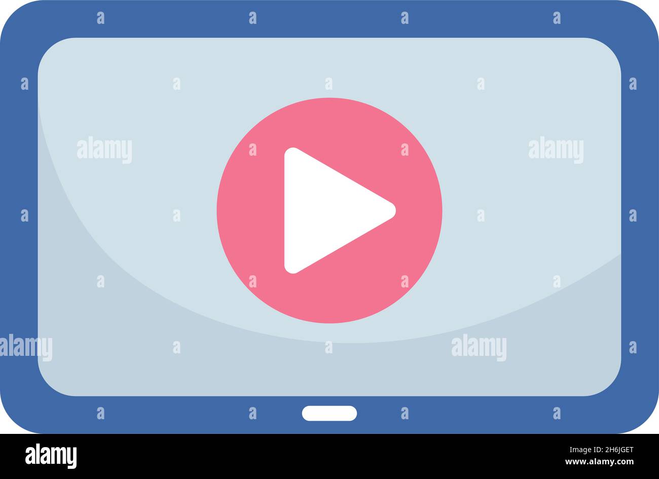 tablet with play button on white background Stock Vector Image & Art ...