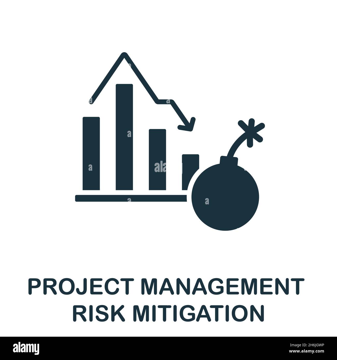 Risk Mitigation icon. Monochrome sign from project management collection. Creative Risk Mitigation icon illustration for web design, infographics and Stock Vector