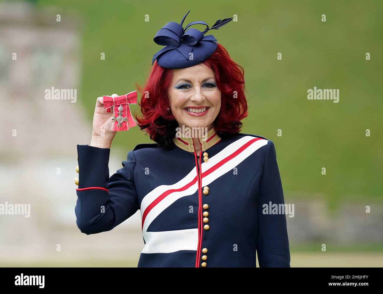 Mrs Caroline Grant from London with her MBE (Member of the Order of the