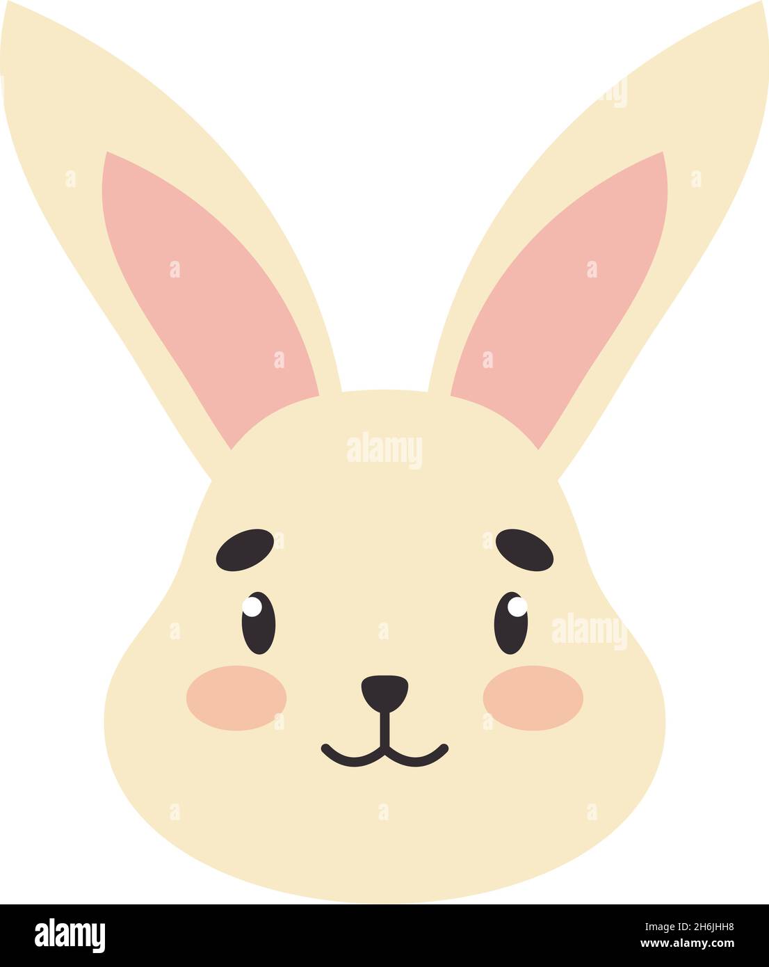 cute bunny face on white background Stock Vector Image & Art - Alamy