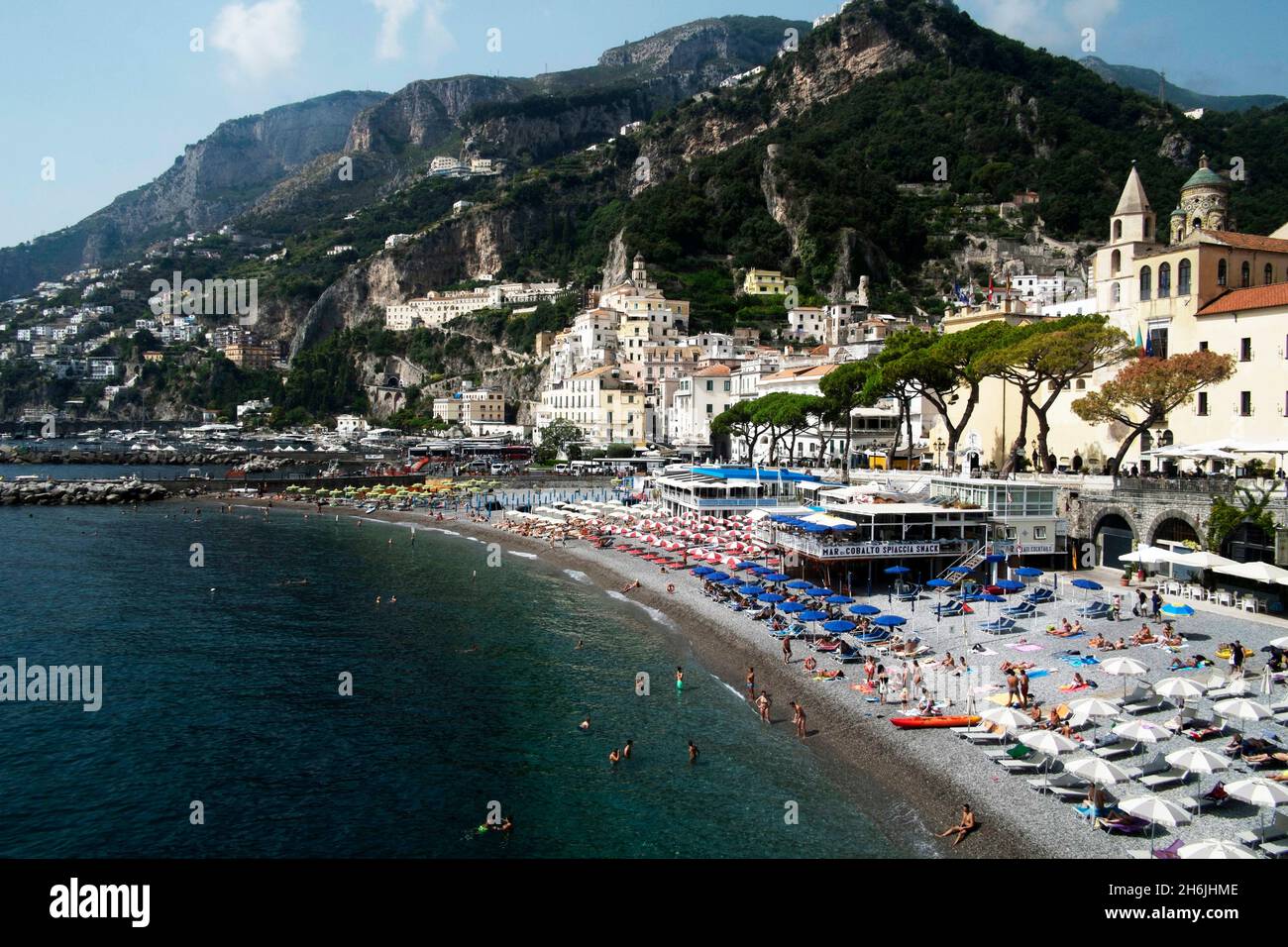 The beach, Amalfi, Costiera Amalfitana, UNESCO World Heritage Site, Campania, Italy, Europe Stock Photo