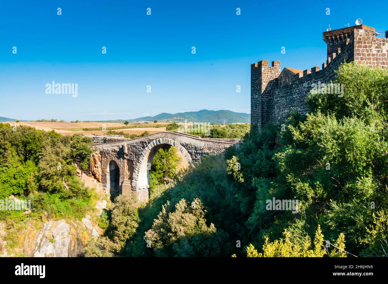 Roman Bridge of the Devil, Vulci, Province of Viterbo, Latium, Maremma, Italy, Europe Stock Photo