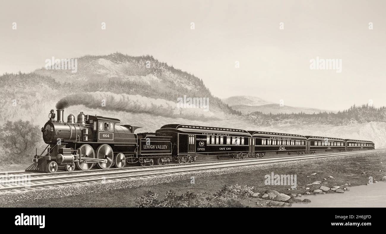 Photographs Black Diamond Express,Lehigh Valley Railroad,Station,Sayre