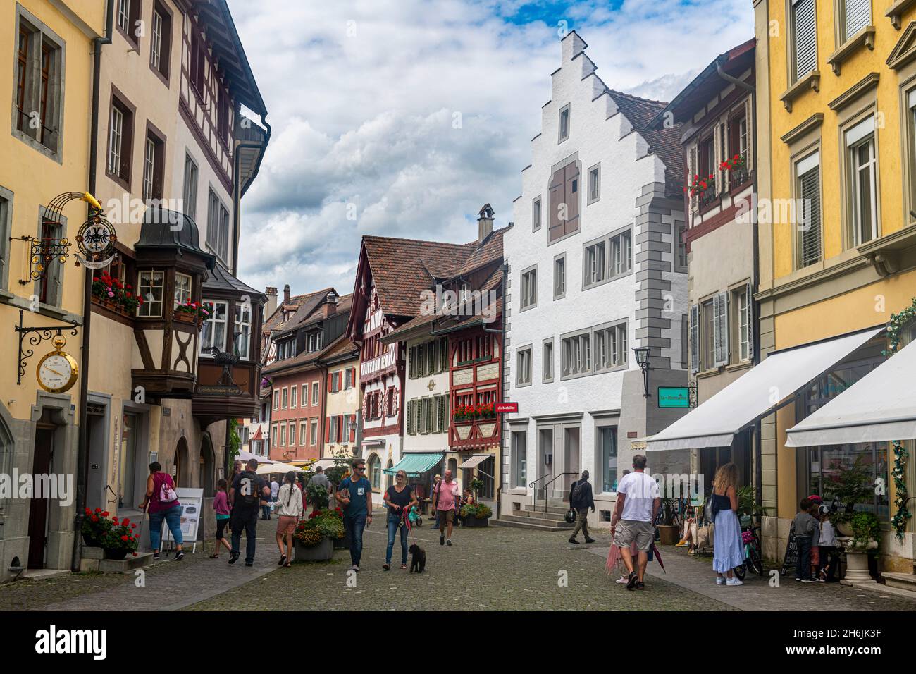 Historic town Stein on the Rhine (Stein am Rhein, Schaffhausen, Switzerland, Europe Stock Photo