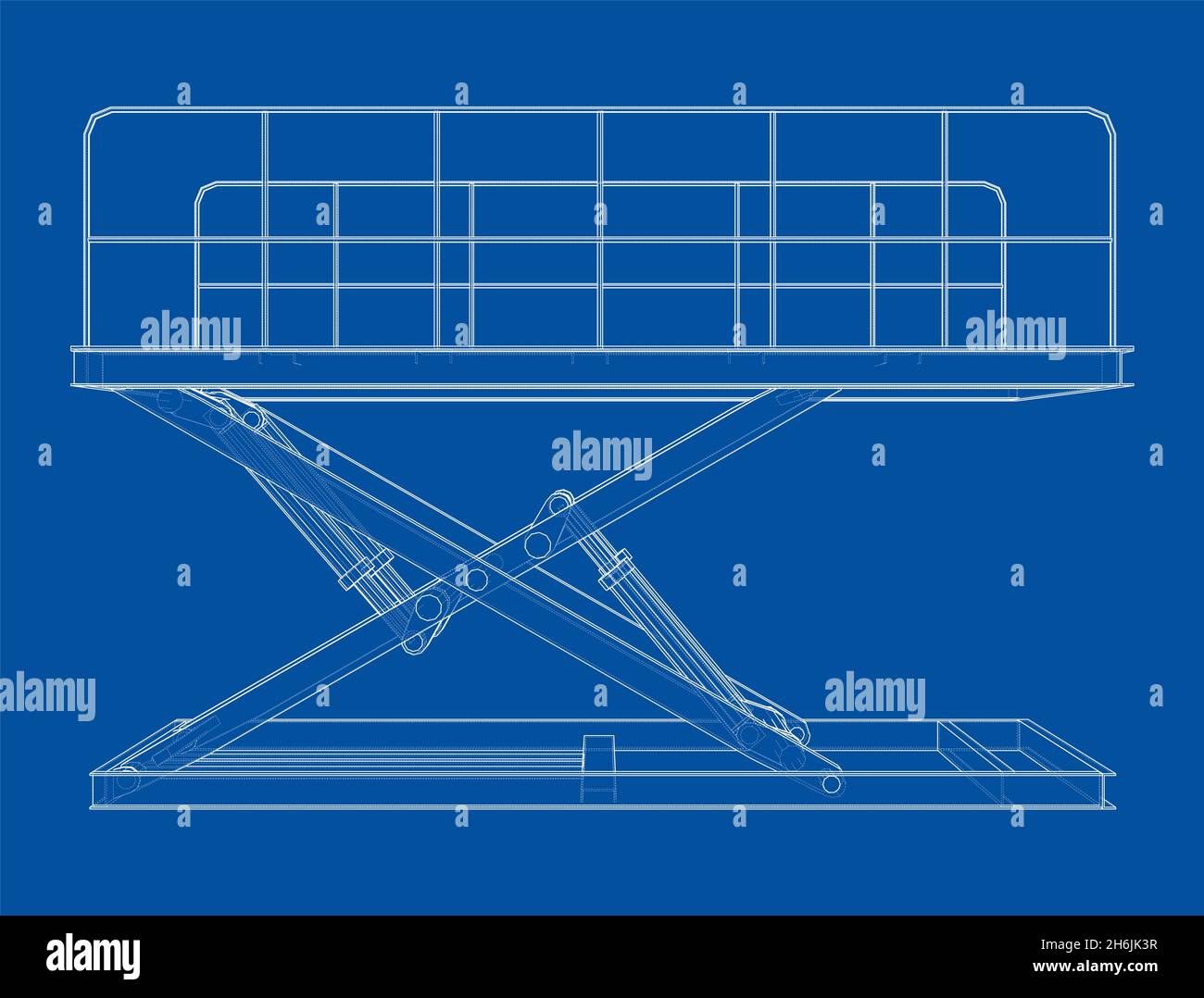 Scissors lift concept outline Stock Photo Alamy