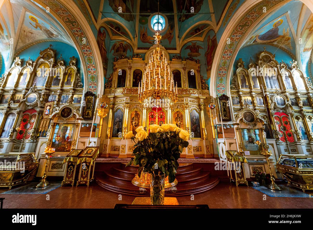 Interior of the Holy Savior Parish, Minusinsk, Krasnoyarsk Krai, Russia, Eurasia Stock Photo