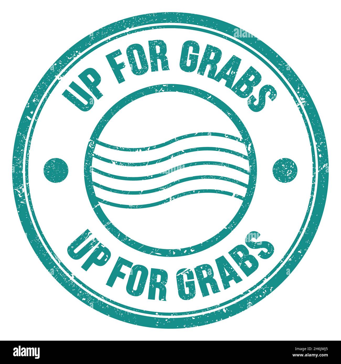 UP FOR GRABS word written on blue round postal stamp sign Stock Photo ...