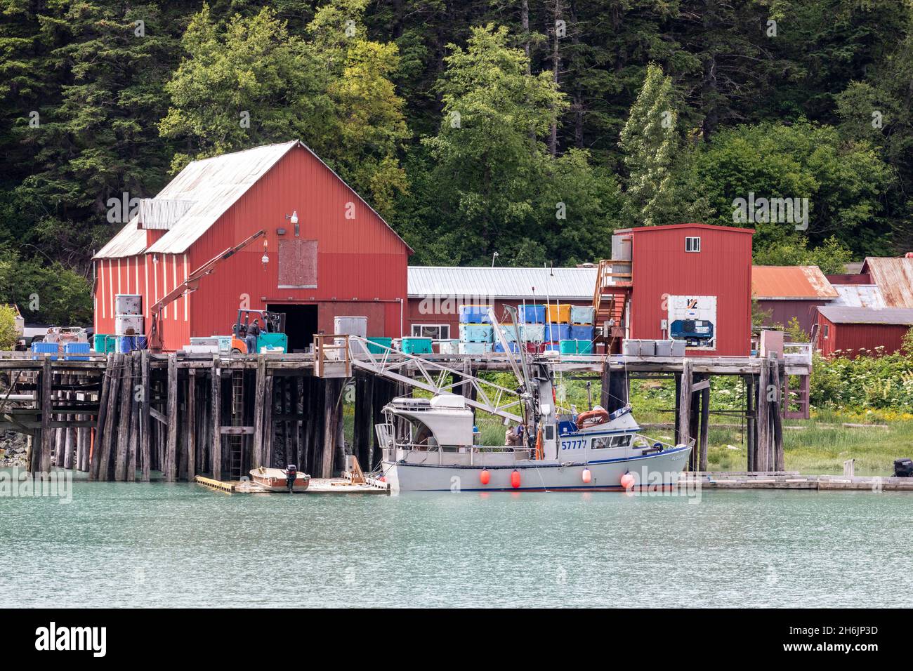 Fish processing plant near the Chilkat River, Haines, Southeast Alaska