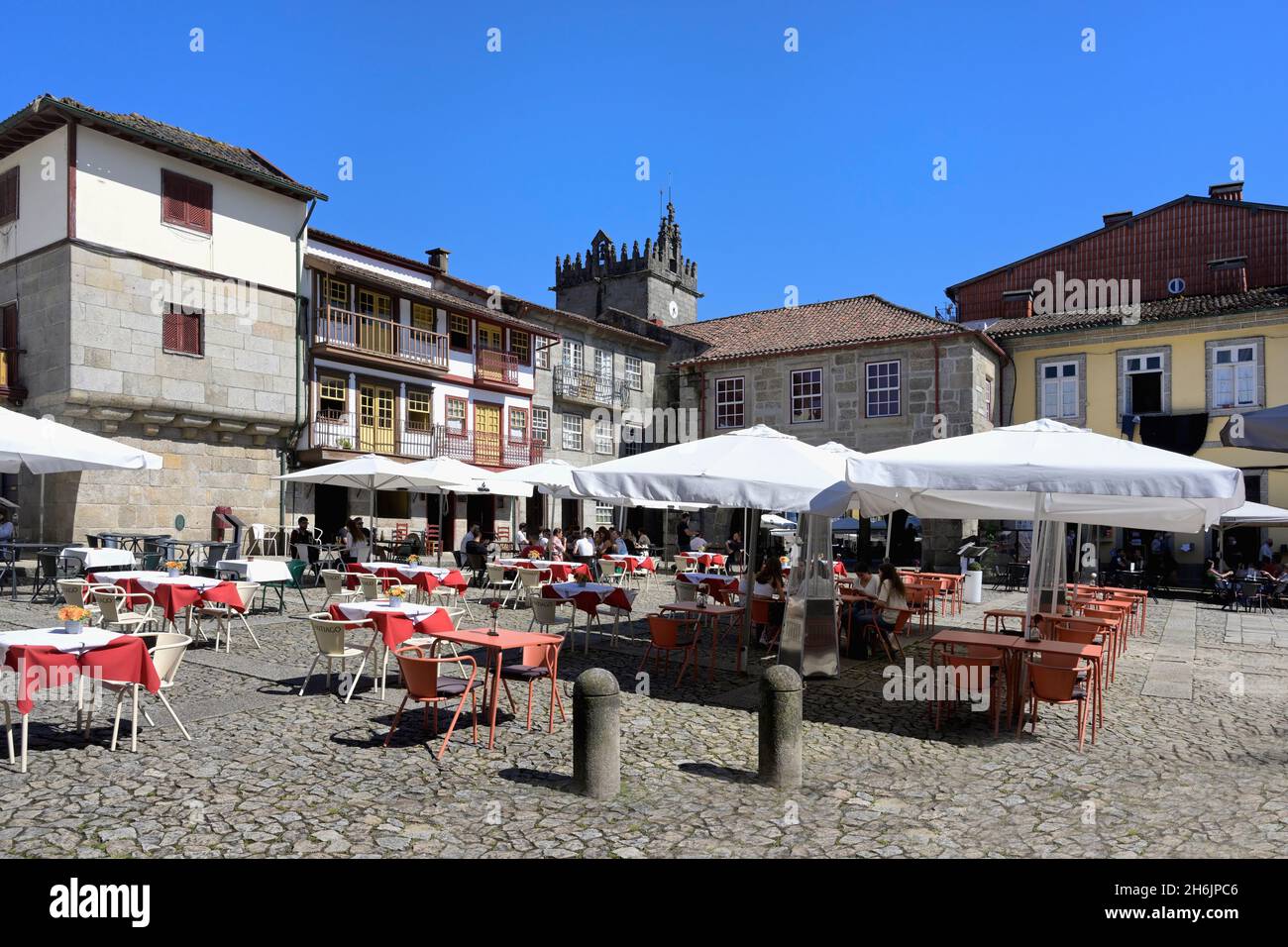 Sao Tiago Square, Guimaraes, Minho, Portugal, Europe Stock Photo