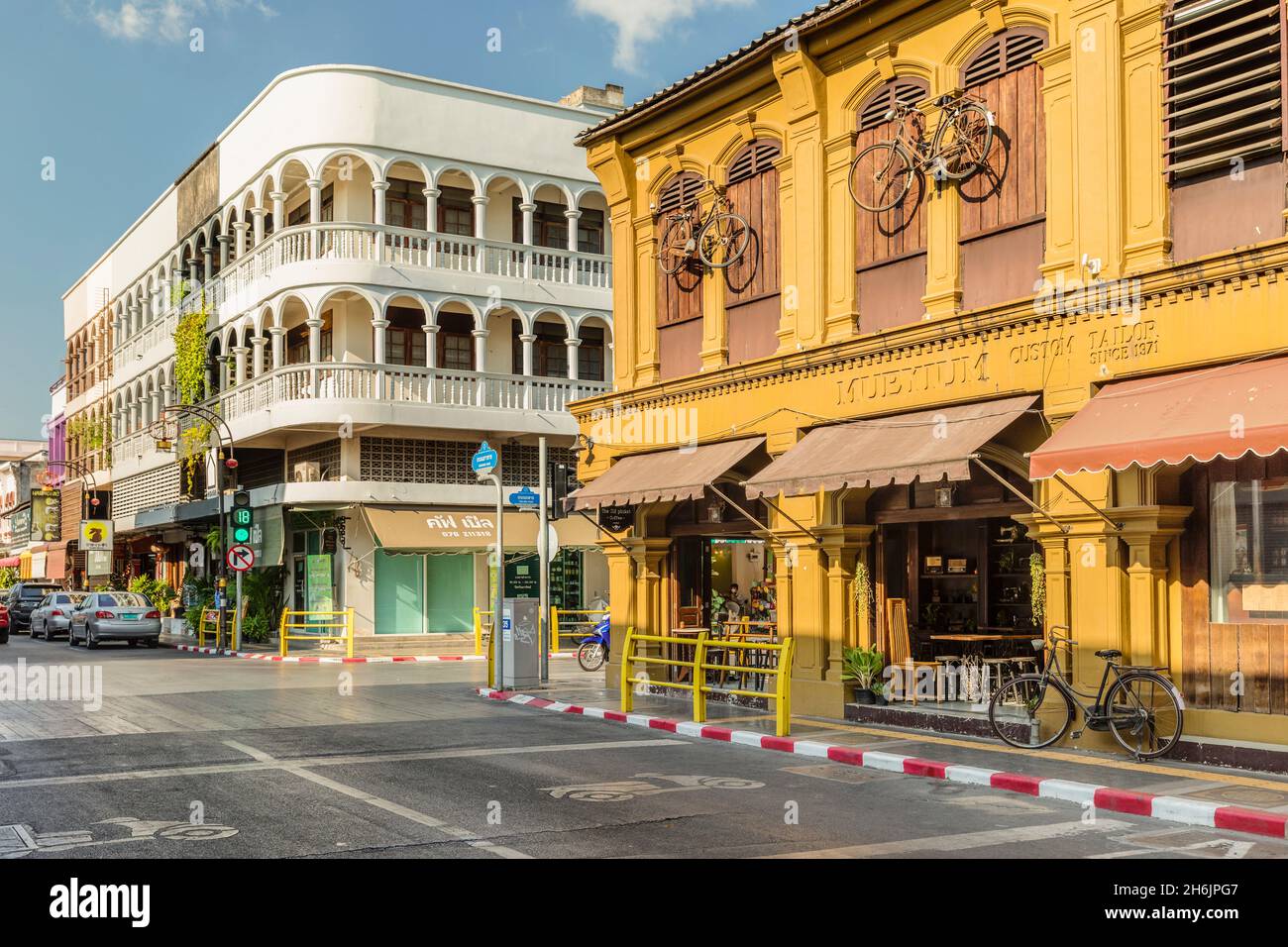Old Phuket Coffee Station, Sino-Portuguese architecture, Phuket Town, Phuket, Thailand, Southeast Asia, Asia Stock Photo
