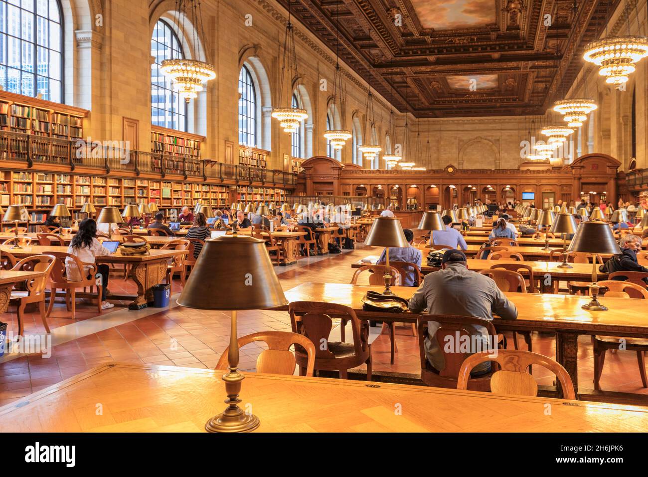 New York Public Library, Fifth Avenue, Manhattan, New York City, New York, United States of America, North America Stock Photo