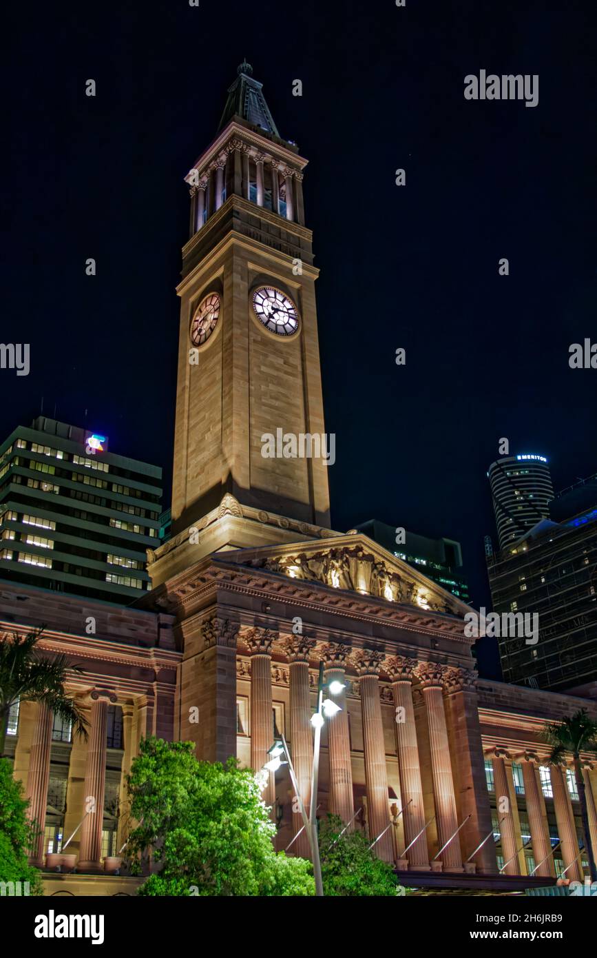 City Hall Clock Tower, Brisbane Stock Photo Alamy