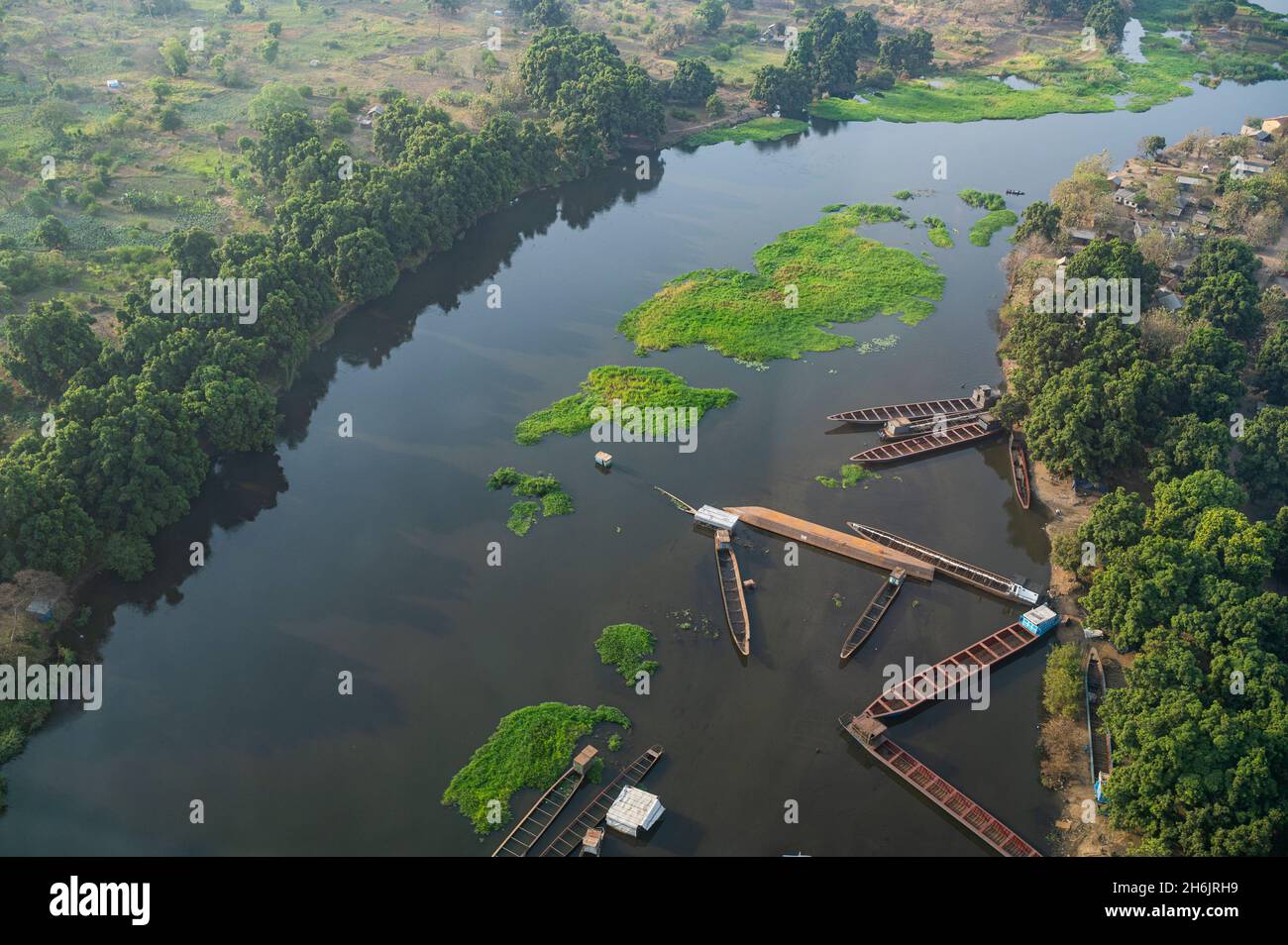 Aerial of the White Nile, Juba, South Sudan, Africa Stock Photo