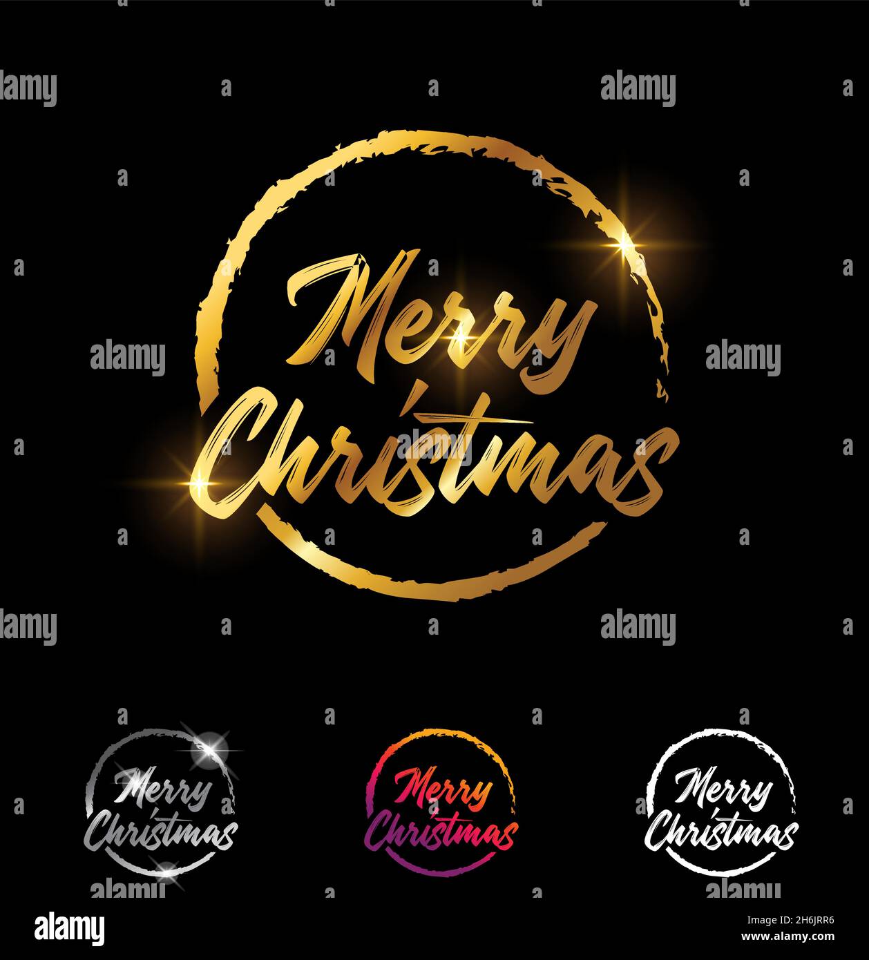 A Vector Illustration set of Golden Merry Christmas Text Stock Vector ...