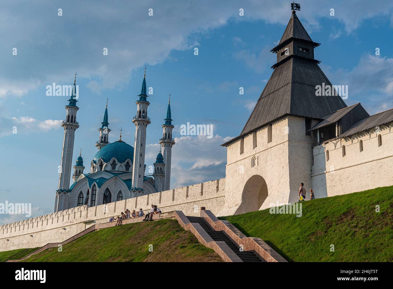 Kul Sharif Mosque in the Kremlin, UNESCO World Heritage Site, Kazan, Republic of Tatarstan, Russia, Europe Stock Photo
