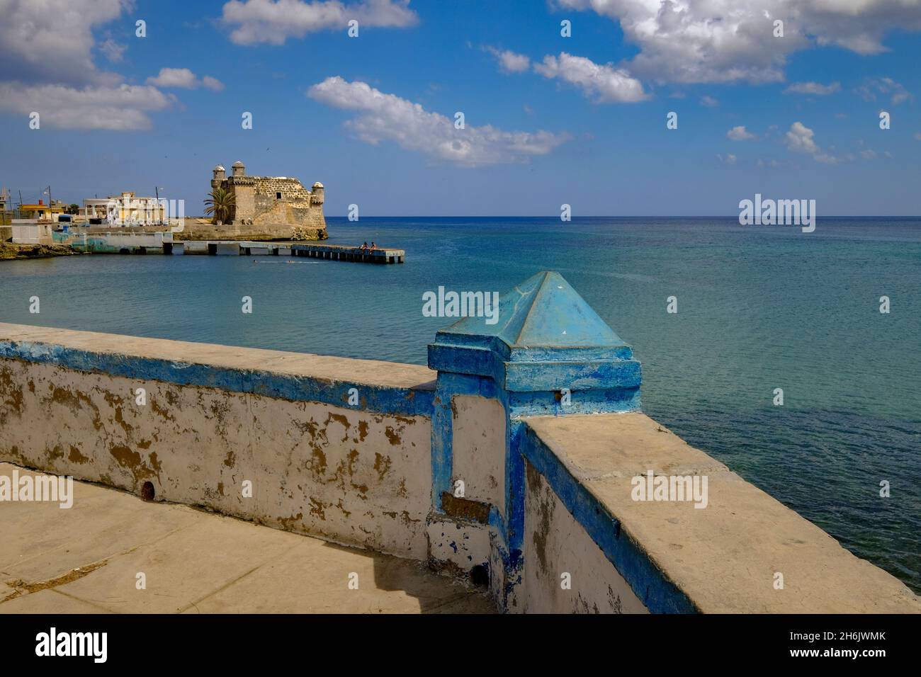 Seventeenth century fort on the coast, Cojimar, Cuba, West Indies, Central America Stock Photo