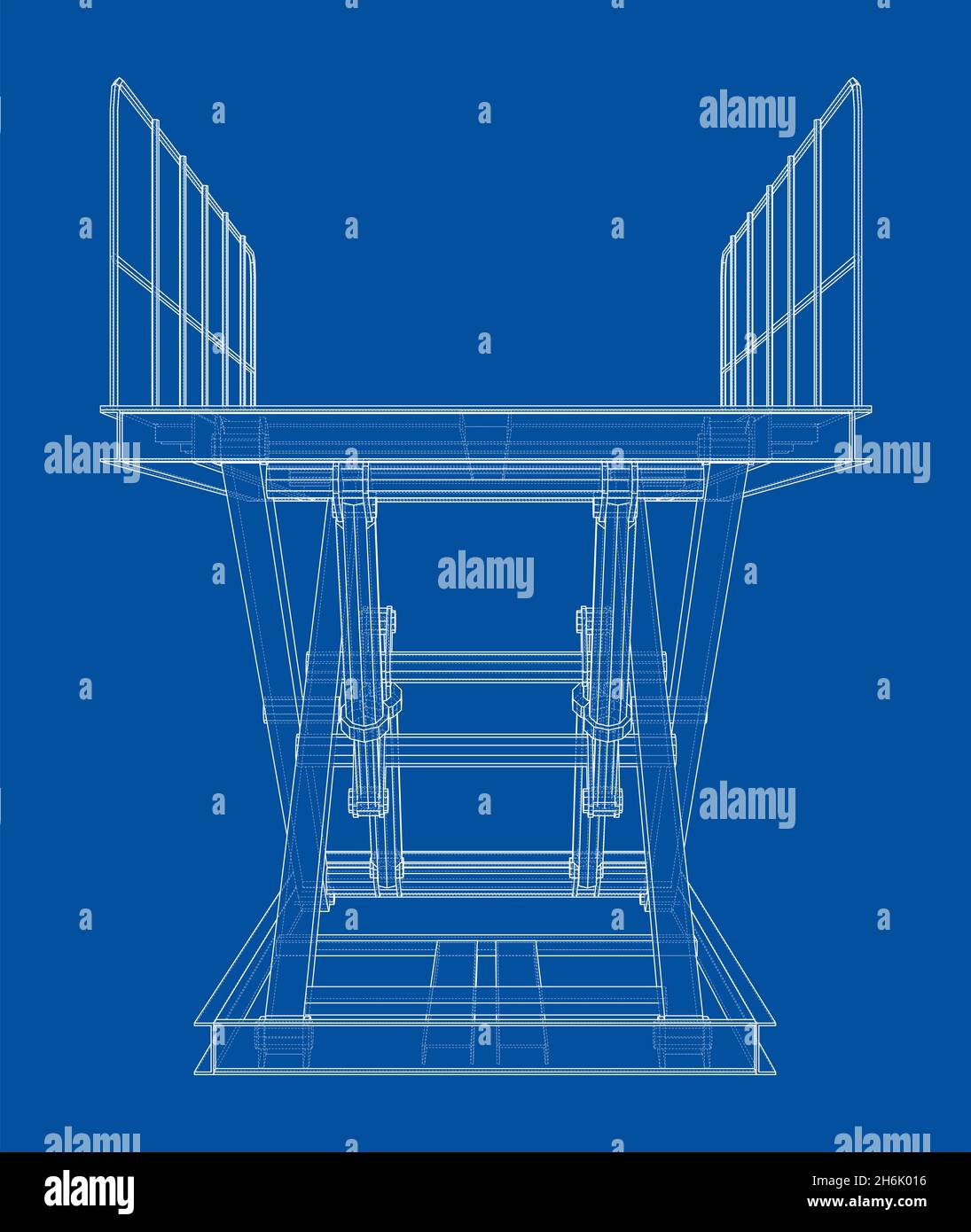 Scissors lift concept outline Stock Photo Alamy