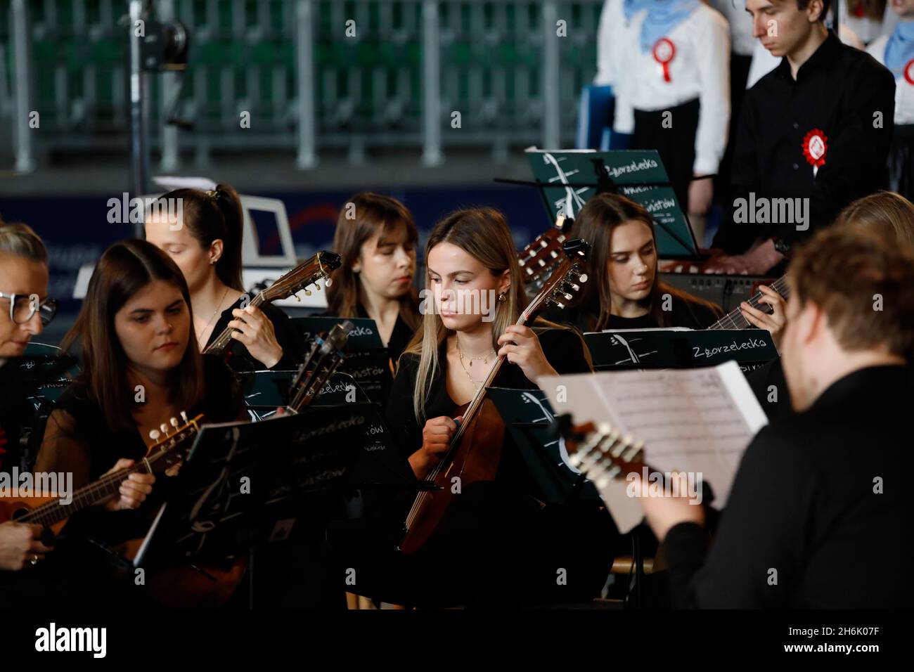 Feierlichkeiten zum 103. Polnischen Unabhängigkeitstag / Narodowe Święto Niepodległości mit dem Orkiestra Mandolinowców im. Tadeusz Grudziński unter d Stock Photo