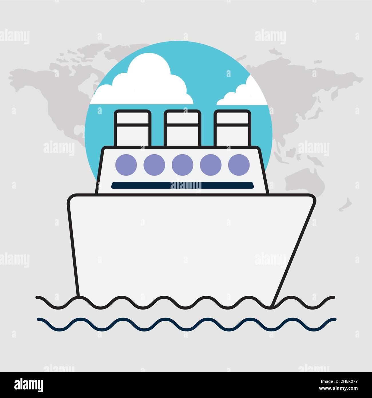 colorful cruise ship illustration design Stock Vector Image & Art - Alamy