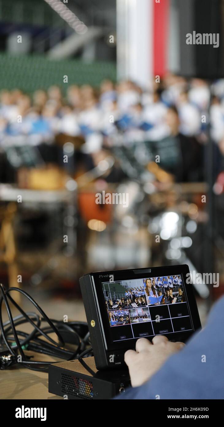 Feierlichkeiten zum 103. Polnischen Unabhängigkeitstag / Narodowe Święto Niepodległości mit dem Orkiestra Mandolinowców im. Tadeusz Grudziński unter d Stock Photo