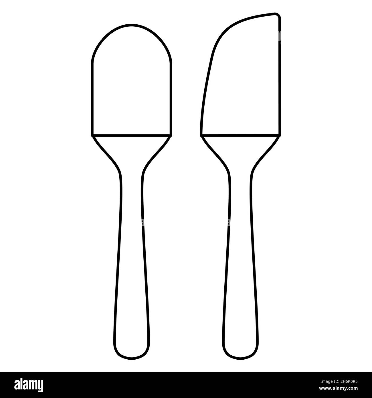 Kitchen tools set of two silicon spatulas for baking and cooking
