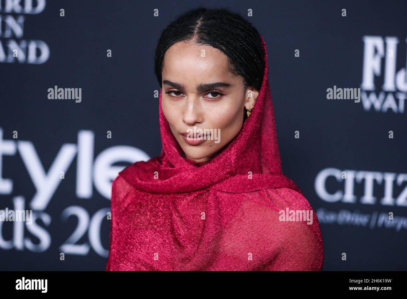 Los Angeles, United States. 15th Nov, 2021. LOS ANGELES, CALIFORNIA, USA - NOVEMBER 15: Actress Zoe Kravitz arrives at the 6th Annual InStyle Awards 2021 held at the Getty Center on November 15, 2021 in Los Angeles, California, United States. (Photo by Xavier Collin/Image Press Agency/Sipa USA) Credit: Sipa USA/Alamy Live News Stock Photo
